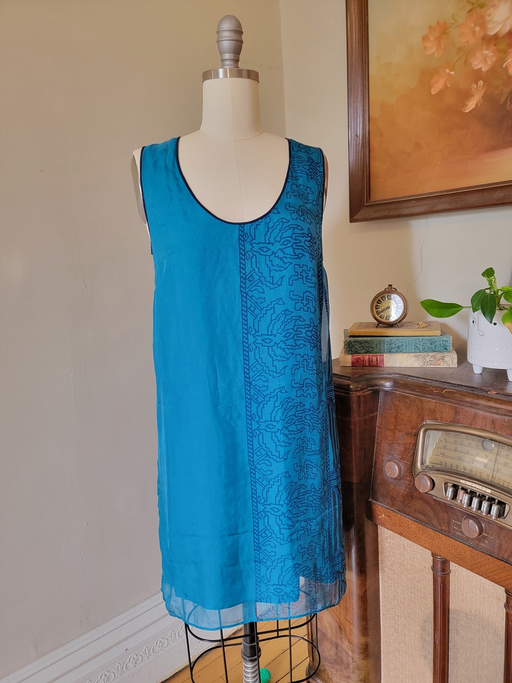 Maiyet Designer Silk Boho Shift Dress Medium